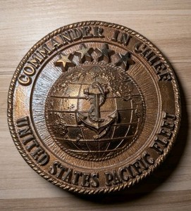Commander In Chief United States Pacific Fleet Brass Plaque Memorial Emblem