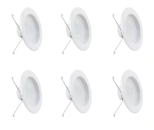 Feit Electric Integrated LED White Retrofit Recessed Light Trim Downlight 6-Pack - Image 2 of 4