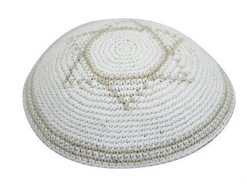 Modern star of David Knitted Yarmulke Magen Tribal Jewish Yamaka Kippa holy cap - Picture 6 of 6