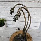 Vintage Tiffany Style Lily Pad Table Lamp - NO SHADES - 3 Working Lamps