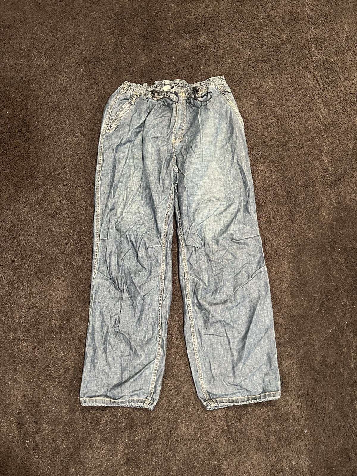 Vintage Calvin Klein Adjustable String Jeans Blue… - image 1