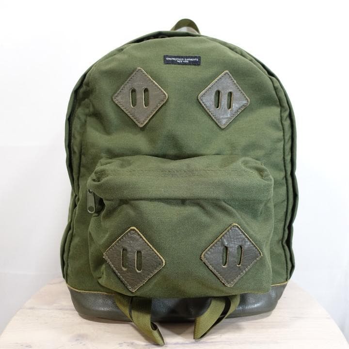 Engineered Garments Leather Backpack Olive Used 2… - image 2