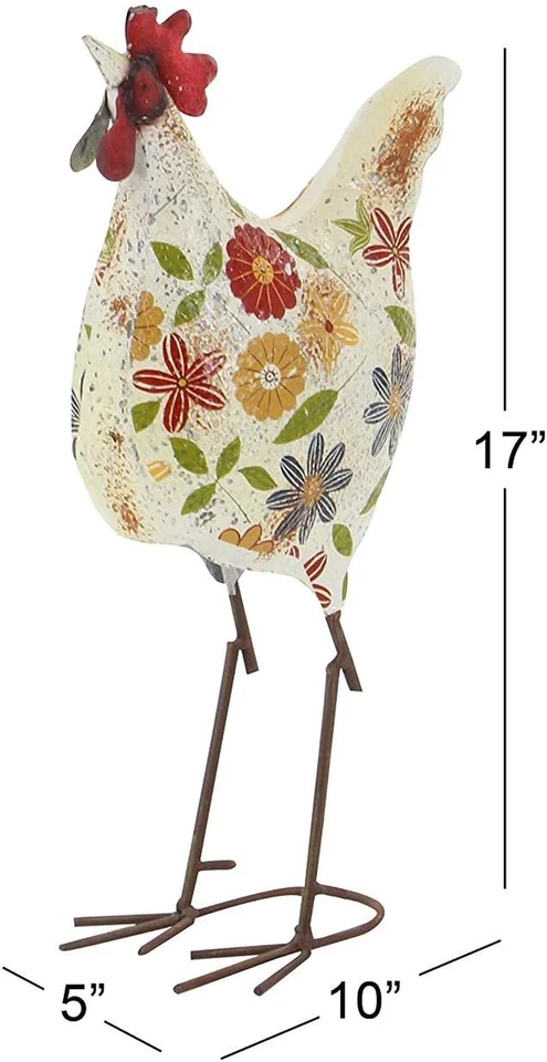 Металлический петух декоративная садовая скульптура комнатная уличная состаренная стоячая одежда - Изображение 2 из 4
