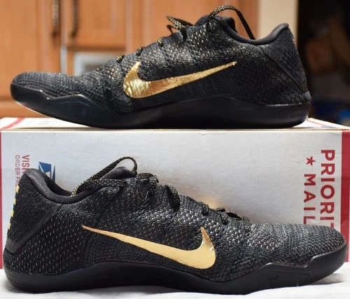 Nike ID Kobe - Sz 10 XI 11 Elite Low ID 885003 994 Gold Black Mamba LAST GAME