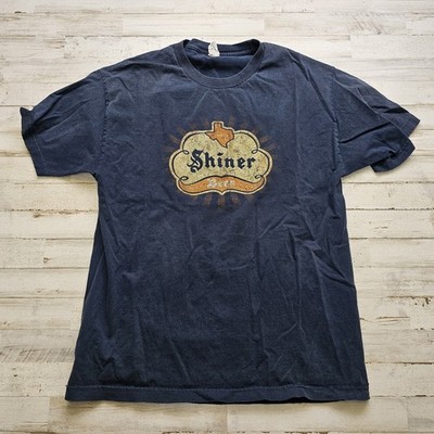 Vintage Texas Shiner Bock Beer Logo Graphic Tee Men's L Alstyle Cotton T-Shirt