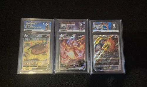 Pokémon Charizard Black Star Promo SWSH #260 #261 #262 ACE 9 Bundle