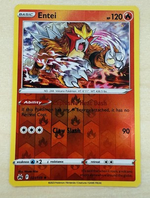 Entei 021/159 - SWSH Crown Zenith Reverse Holo - Pokemon Card TCG MINT