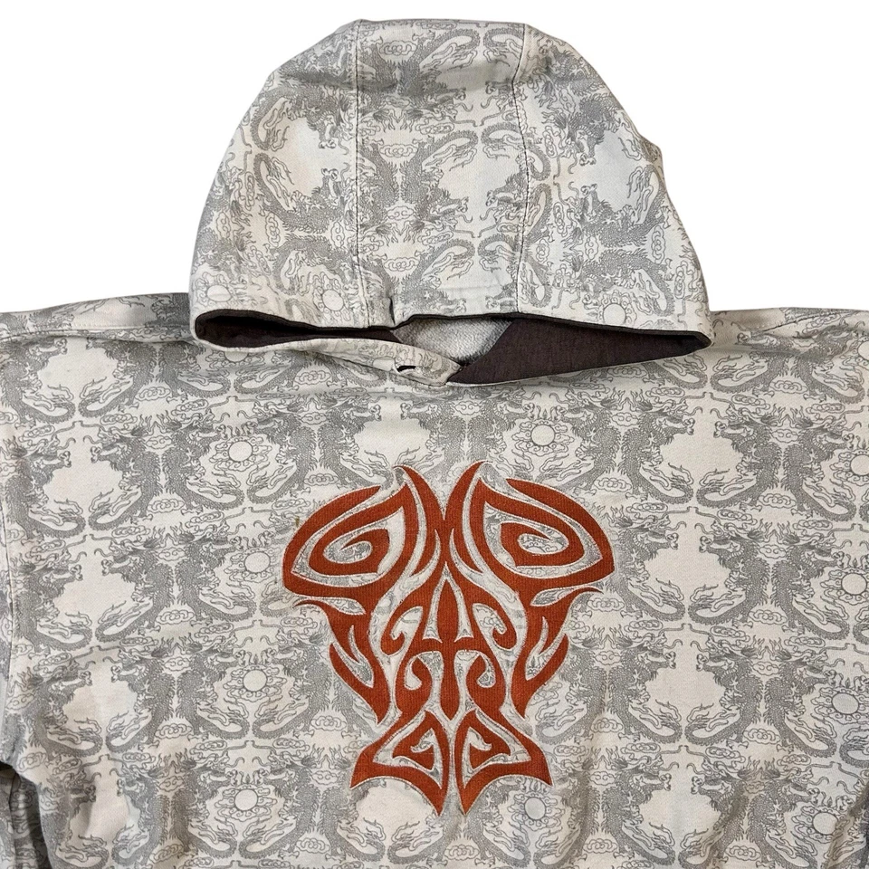 Sudadera con Capucha Sapphire Lounge Y2K Para Hombre Talla M Patinador Tribal Blanco Gris Foto 2 de 4