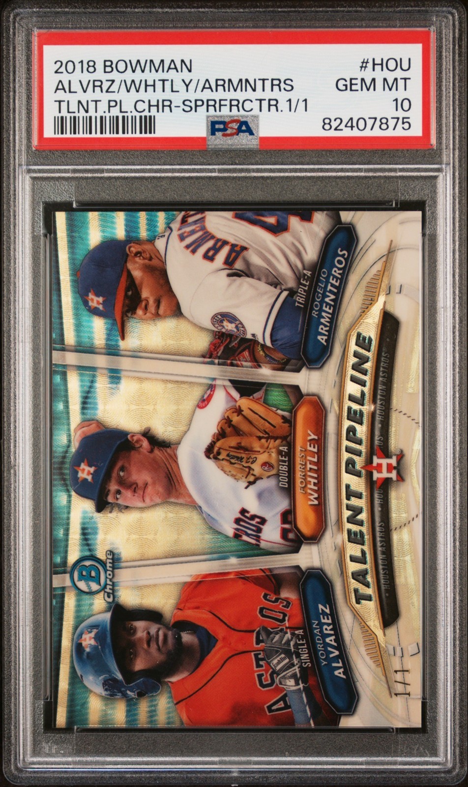 2018 Bowman Chrome Talent Pipeline Yordan Alvarez #HOU Astros Superfractor 1/1 