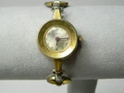 Vintage Funky 70s Gold tone TIMEX wind-up Women's watch for repair/not running
