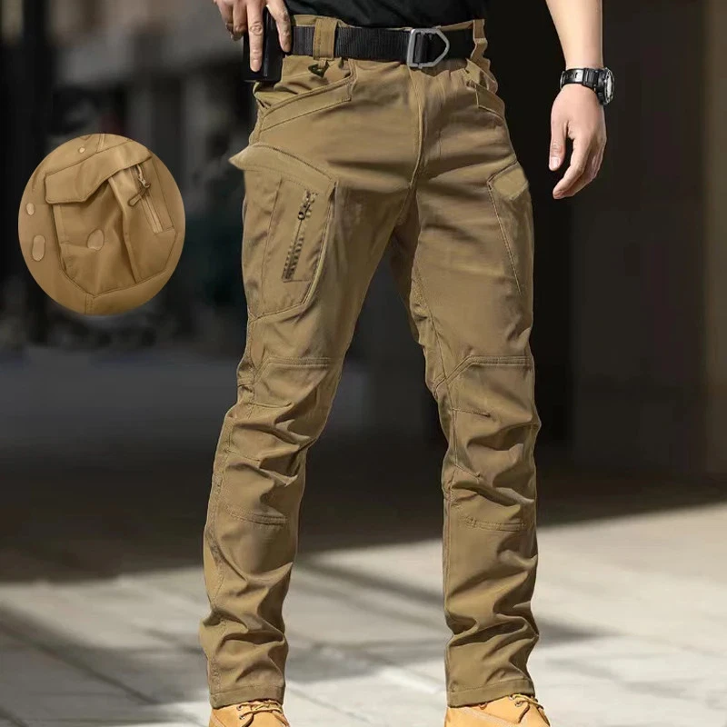 Men's Cargo Softshell Hiking Pants Quick Dry Outdoor Trekking Camping Climbing
