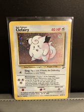 Clefairy 6/130 Set Base 2 Holo Rare Unlimited Pokemon Card WOTC - HP Swirl