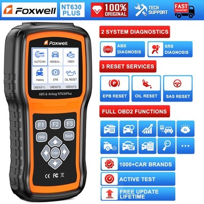 Foxwell NT630 Plus Car Active Test OBD2 Scanner Diagnostic Tool Oil EPB ABS SRS