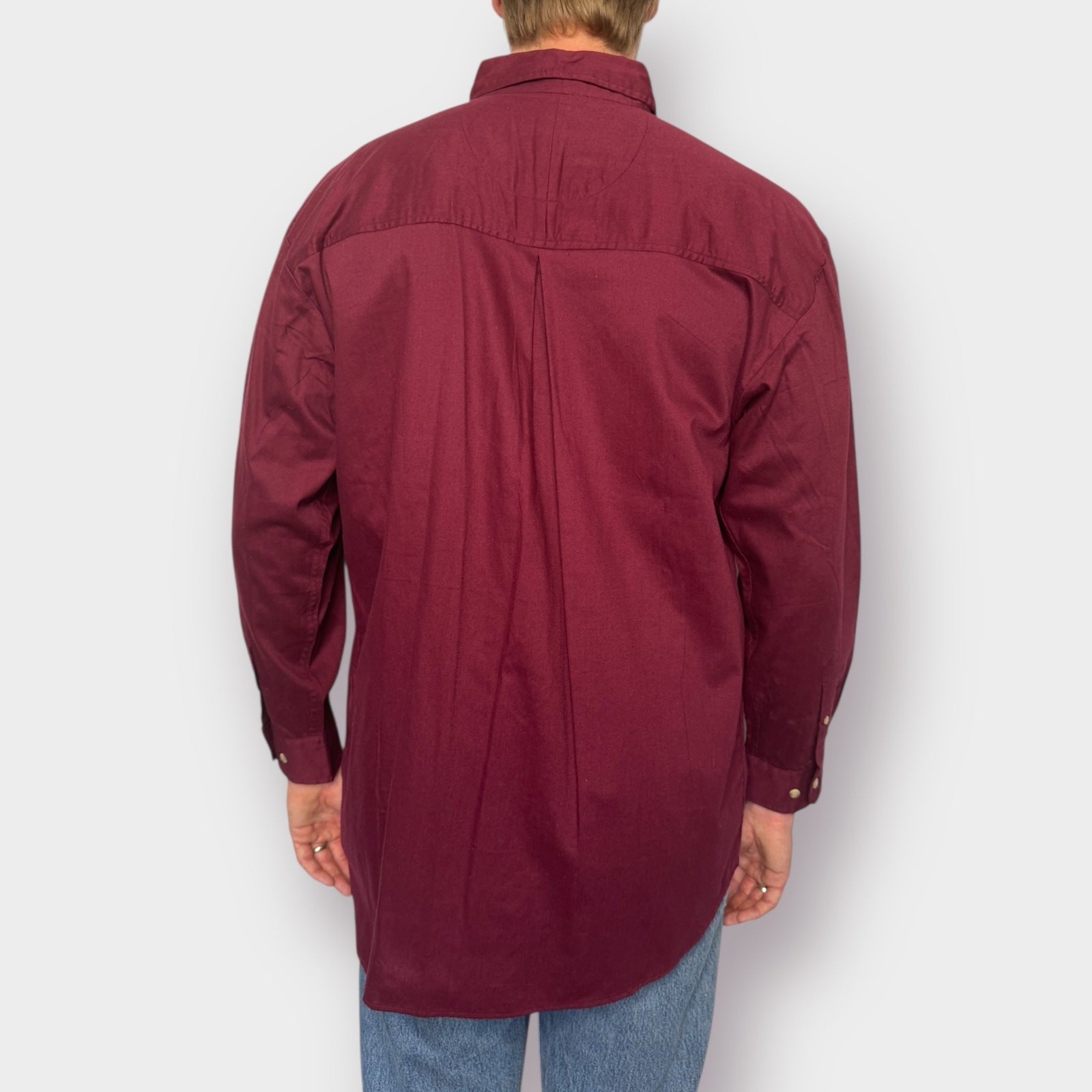 Y2K Basic Utilities Maroon Button Down - image 6