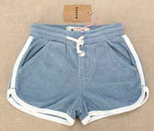 NEW Mini Boden BLUE SWIM SHORTS Girls 3 3T NWT Toweling Retro Terrycloth