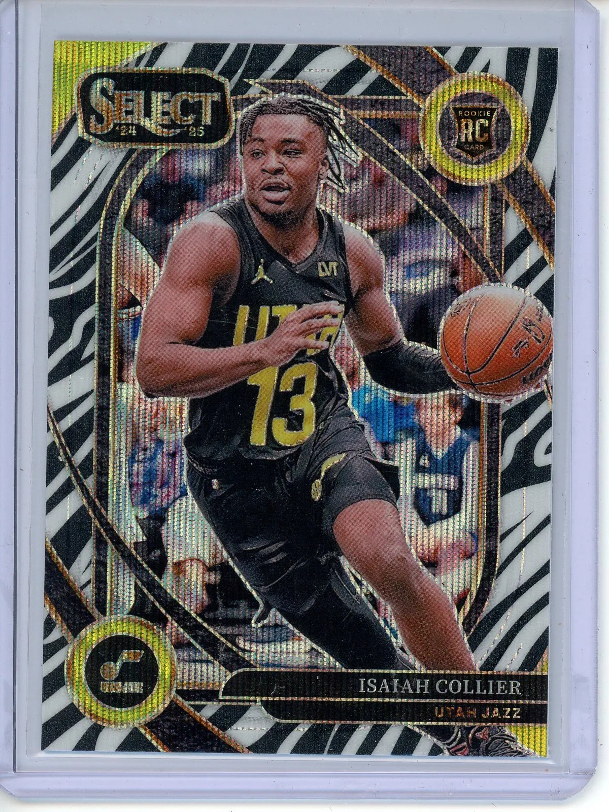 2024-25 Panini Select Isaiah Collier Courtside Zebra Prizm Rookie RC Utah Jazz