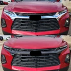 Fits 2019-2022 Chevrolet Blazer Grille Overlay Gloss Black 2Pcs ABS Plastic