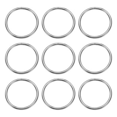 Metal O Rings 0.12'' Thick 1.57'' OD 304 Stainless Steel Solid Loop O-Ring 9pcs