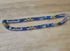 Vintage Southwest Seed Bead Strap Hat Band Bird Arrow Canoe