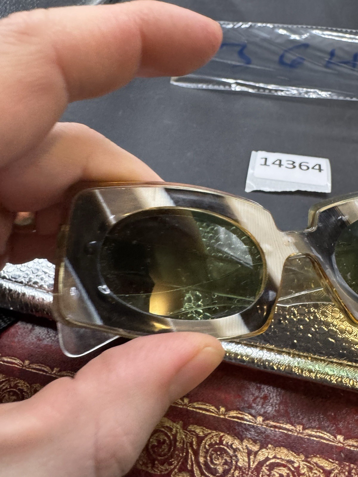 RECTANGULAR MIDCENTURY TORTOISE Gray  FRAME 1960'… - image 3