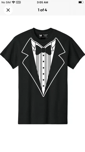 Men's Funny Tuxedo T-Shirt Blue Novelty Party Wedding Halloween Teeghbcddj - product listing photo