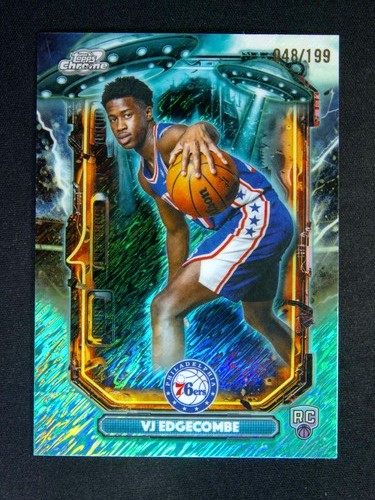 2025-26 Topps Cosmic Chrome VJ Edgecombe RC Extraterrestrial Auqa Shimmer /199