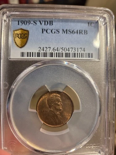 1909-s VDB "Rare" Lincoln Cent PCGS MS-64RB "Beauty"!