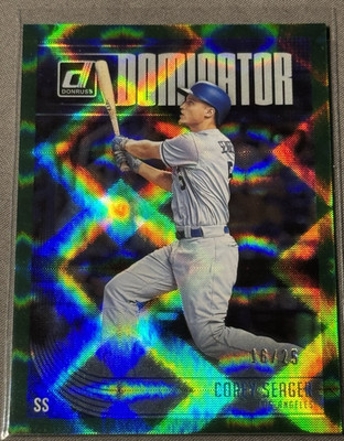 2018 Panini Donruss Corey Seager Dominators D8 Serial Numbered 1/25 Dodgers