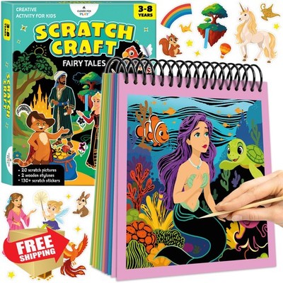 Clever Fox Play Scratch Craft Kids Fairy Tales Stickers