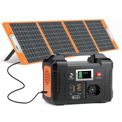 FLASHFISH E200 Solar Generator Li-Ion 151Wh 200W 230V mit Solarmodule 100W 18V