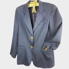 Liz Sport Vintage Navy Classic Blazer Jacket Gold Buttons size 4P