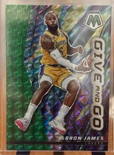 2022-23 Panini Mosaic - Give and Go LeBron James #3 Green Mosaic Prizm