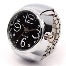 Vintage Punk Finger Watch Mini Elastic Strap Alloy Watches Couple Rings Jewelry