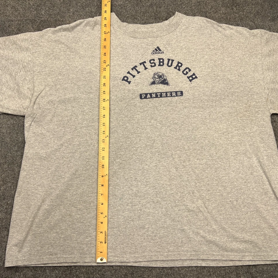 Adidas University of Pittsburgh Panthers Logo T Shirt Adult 3XL Gray Tee - Image 4 of 4