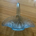 Vintage Fenton for Princess House Ice Blue Glass Basket