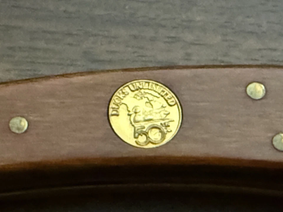 Navaja de bolsillo Buck Ducks Unlimited Wetlands 1987, 50 años 1937-1987, con caja Foto 3 de 4