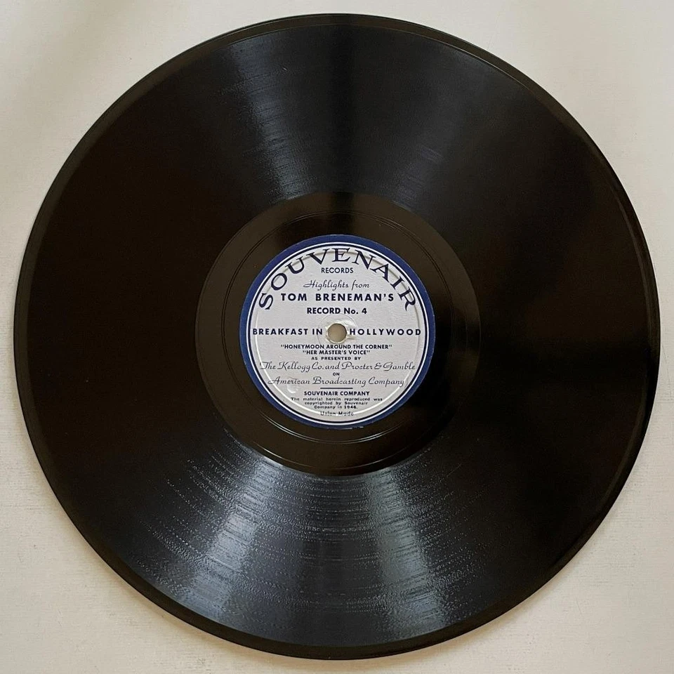 Tom Breneman Breakfast in Hollywood Record No. 3/4 78 rpm E+ Souvenair (1946) Foto 2 de 4