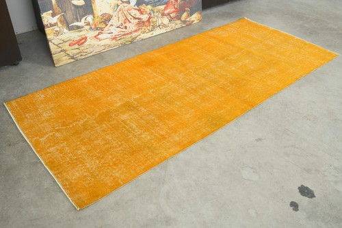 3x7 Turkish Runner Hand-Knotted Vintage Oushak Wool Rug Runner Boho Carpet,1127