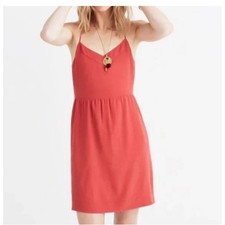 Madewell Red Silk Racerback Mini Dress Coquette Romantic Quiet Luxury 2