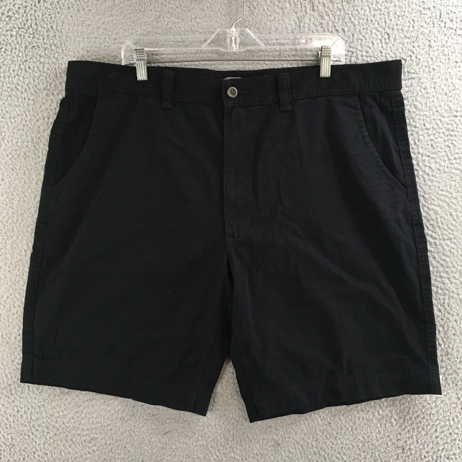 St. Johns Bay Chino Short Mens 42 Big Comfort Stretch High Rise Casual Black NEW