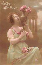 Old postcard fantasy, art photo - woman (147153)