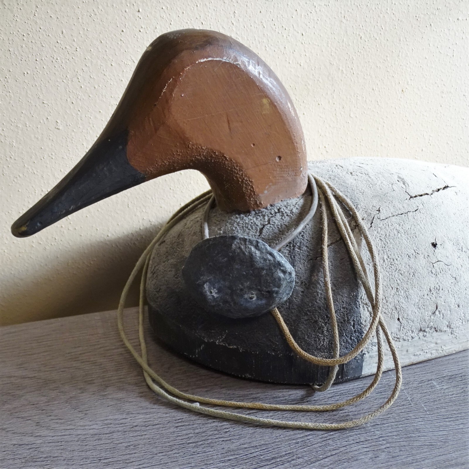 Vintage Large Canvas Back Duck Decoys Solid Body Possibly Cork on Wood +Anchor eBay