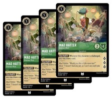 Disney Lorcana Mad Hatter Gracious Host x 4 - NM The First Chapter - Plus Free