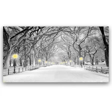 Premium Canvas of The Poet's Walk Central Park NYC 58x28x1.5" Handmade in USA