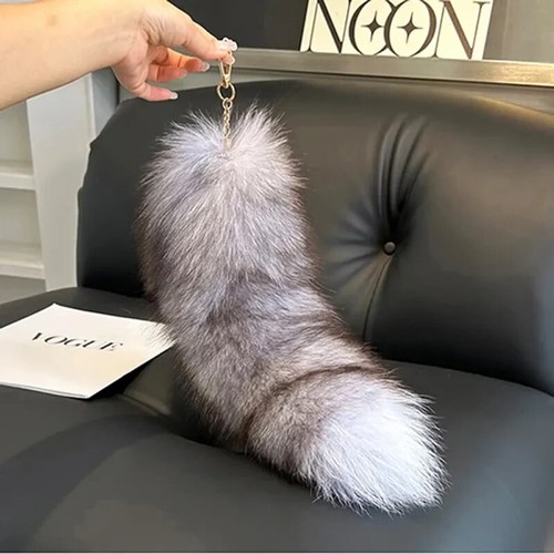 2025 Real Fox Fur Tail Large Long Natural Fur tail Keychain Pendant Cosplay tail - Bild 35 von 53