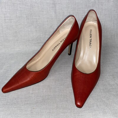 New Women s  Ellen Tracy Snake Print High Heel Pumps Shoes 7 B $205