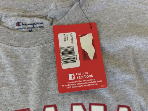 Champion NCAA Indiana Hoosiers Mens Short Sleeve T-Shirt Sz M Gray NWT - Picture 5 of 7