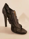 BALENCIAGA - Zipper Up Front Leather Sandal Pump 4" High Heels - Size 6 Shoes