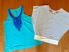 Juniors Top  Swimsuit Cover-Up Lot 2 items Size Adult L Free SHIP