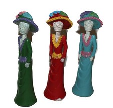 Set of 3 6" DOD, Dia de los Muertos, Day of the Dead Bride, Collectible Figurine